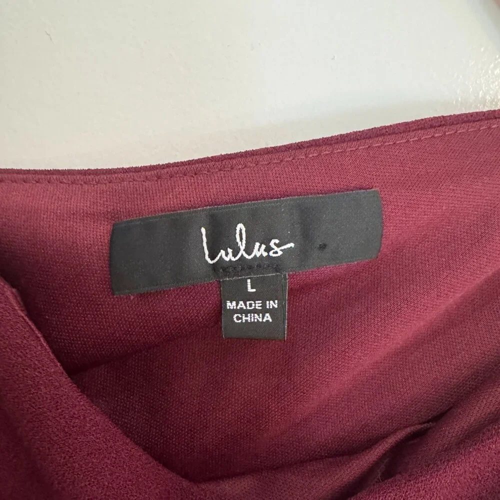 So Flirty Burgundy One-Shoulder Cutout Asymmetrical Dress - Picture 5 of 7